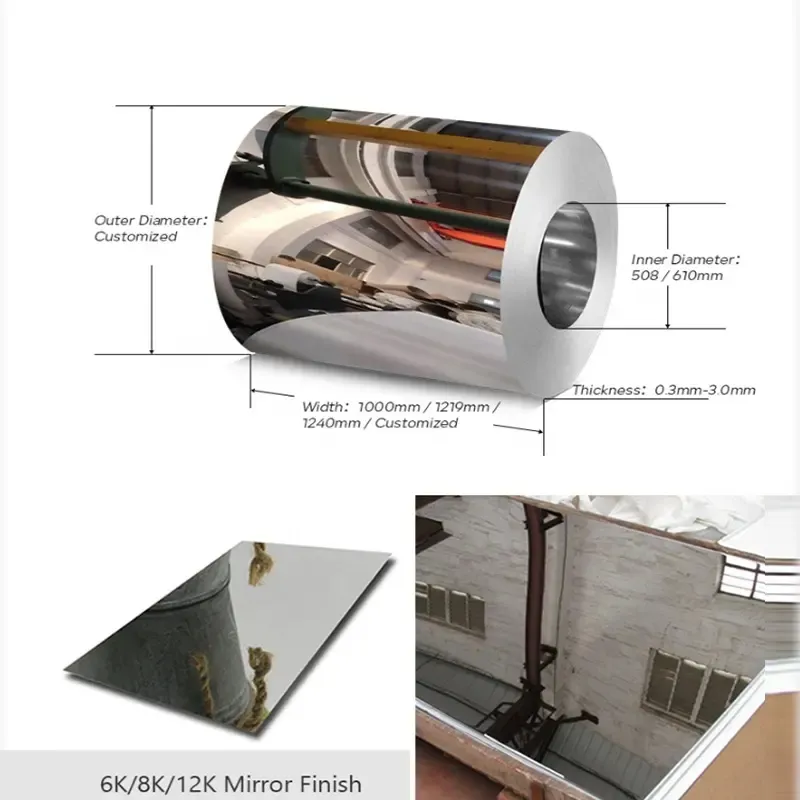 0.3*1000*1500mm 316 স্টেইনলেস স্টীল কয়েল এক কয়েল ওজন 5-8 টন স্থায়িত্ব উপাদান 0